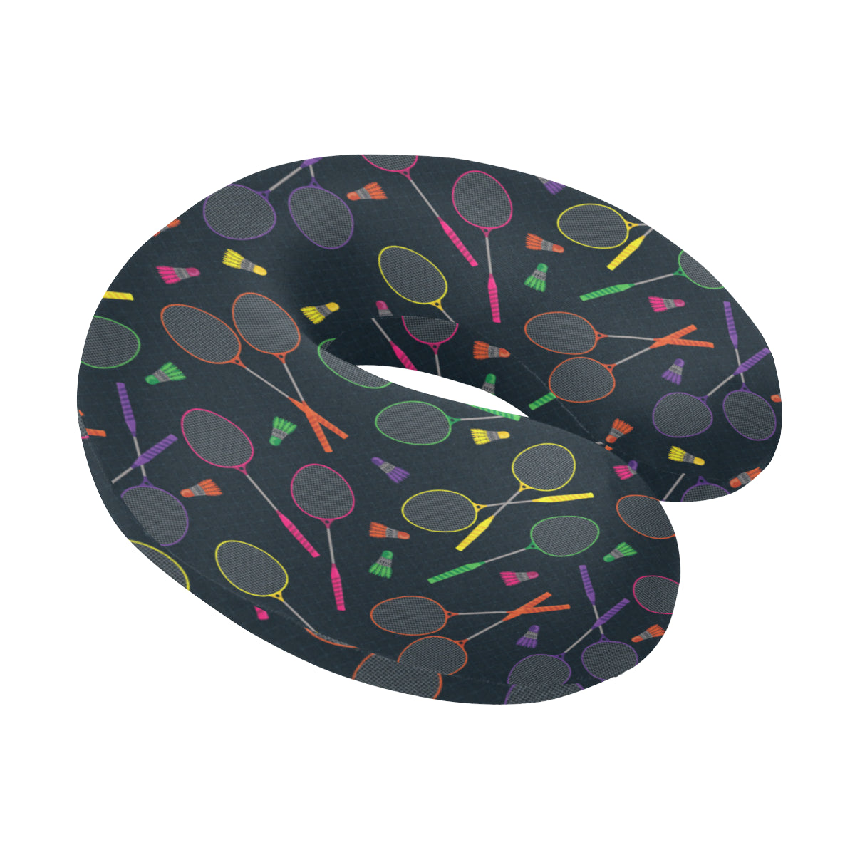 Badminton Pattern Print Design 04 U-Shaped Travel Neck Pillow