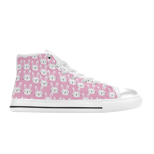Rabbit Print Design LKS401 Men's High Top Canvas Shoes
