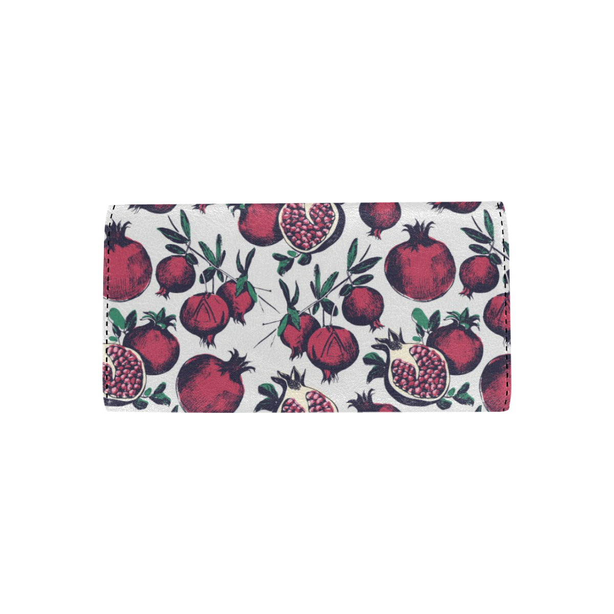 Pomegranate Pattern Print Design PG01 Women's Trifold Wallet