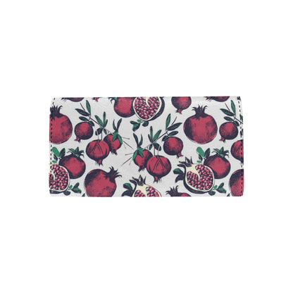 Pomegranate Pattern Print Design PG01 Women's Trifold Wallet