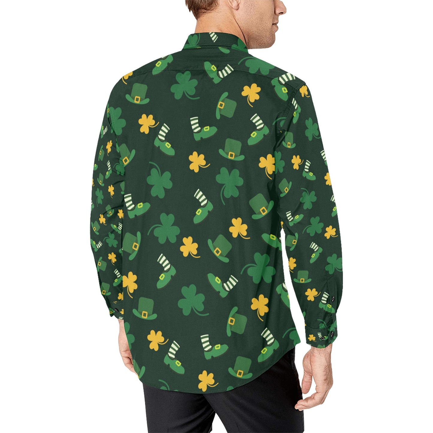 St Patricks Day Print Design LKS306 Men's Long Sleeve Dress Shirt