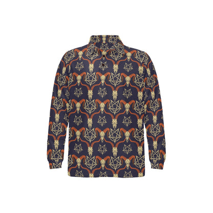 Buffalo Head Print Design LKS403 Long Sleeve Polo Shirt For Men's