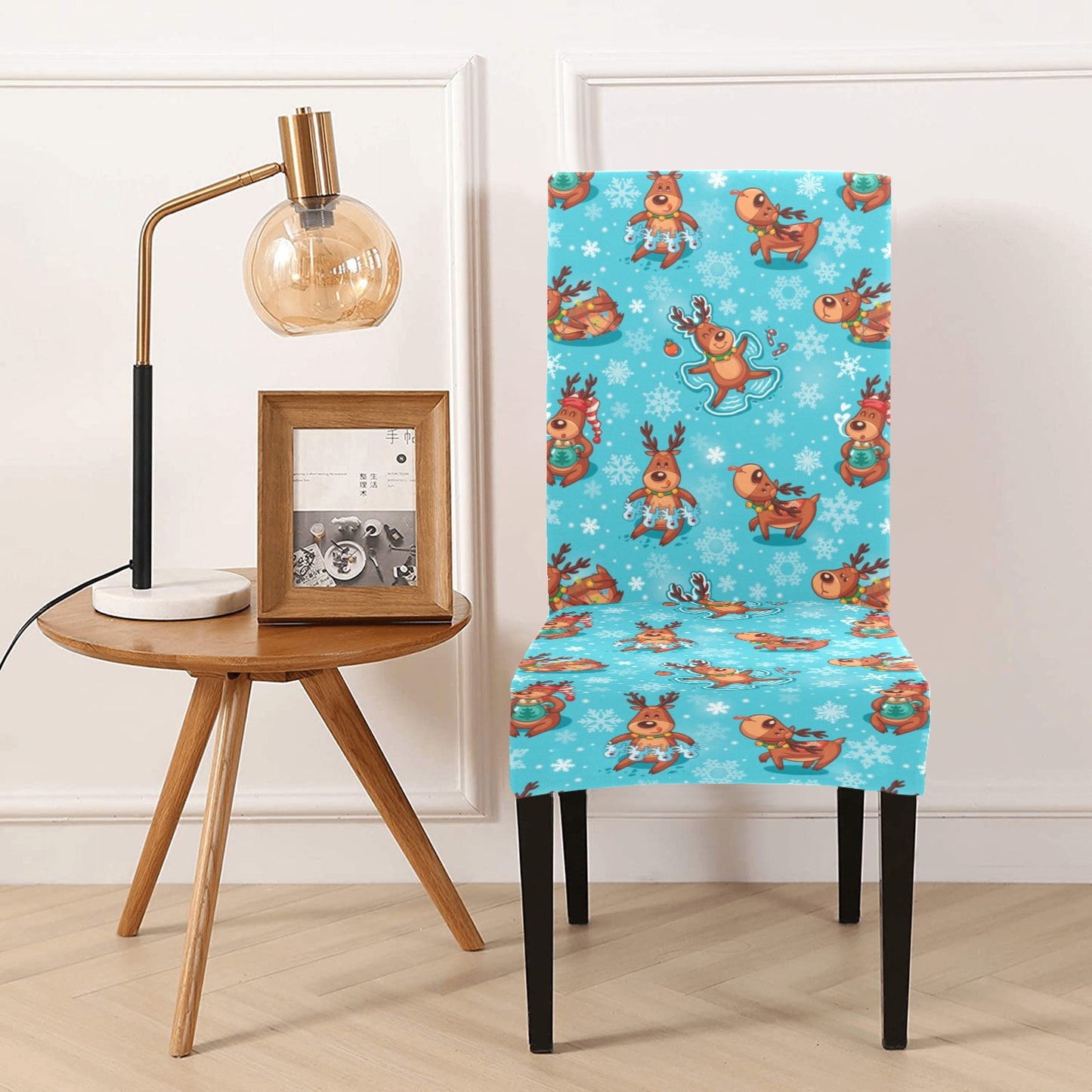 Reindeer Print Design LKS402 Dining Chair Slipcover