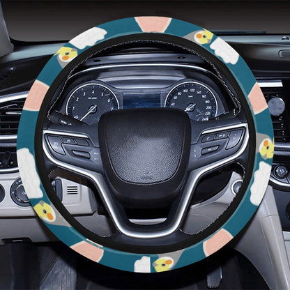 Cockatoo Print Design LKS401 Steering Wheel Cover with Elastic Edge
