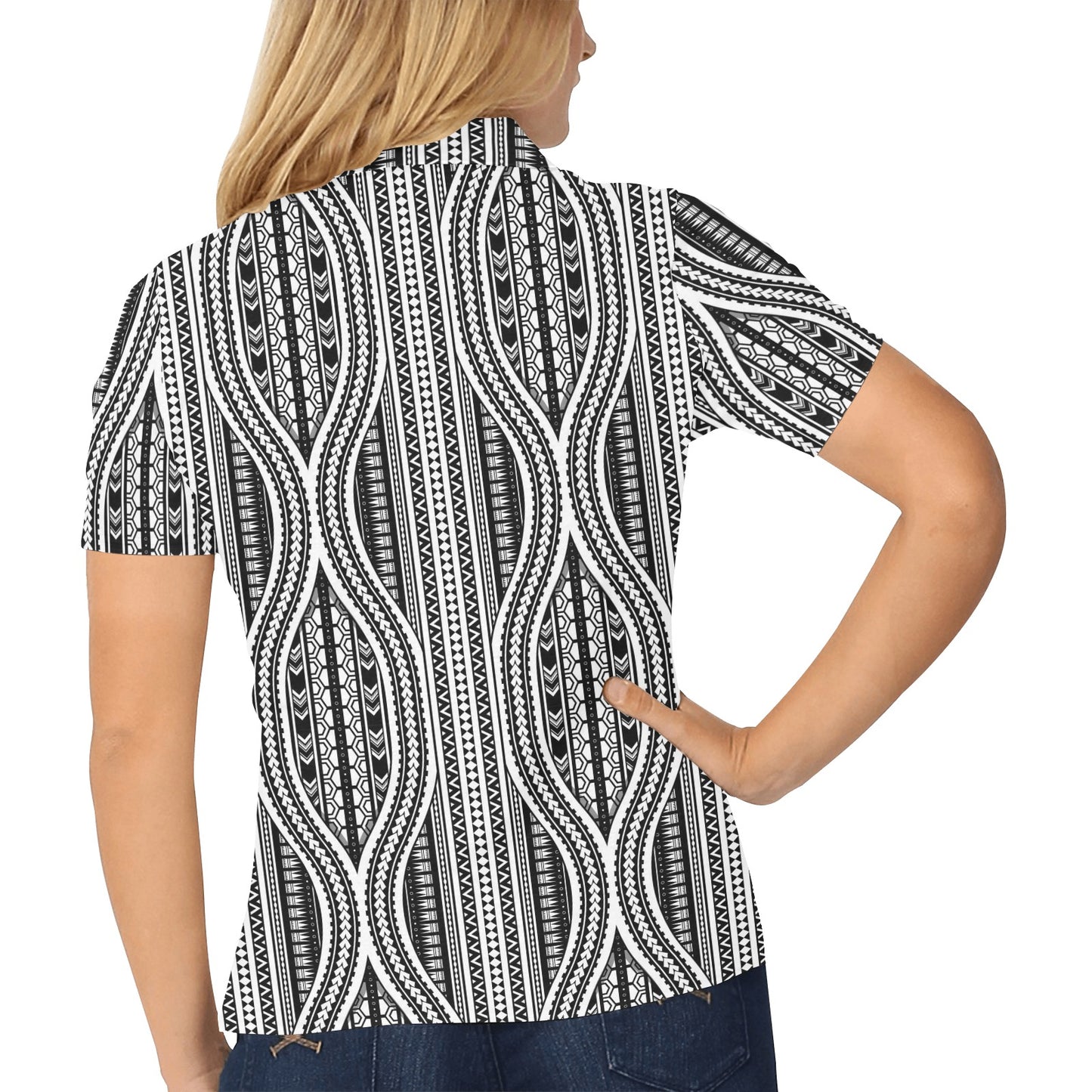 Polynesian Tribal Style Women's Polo Shirt