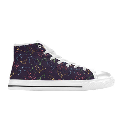 Zodiac Print Design LKS301 Men's High Top Canvas Shoes