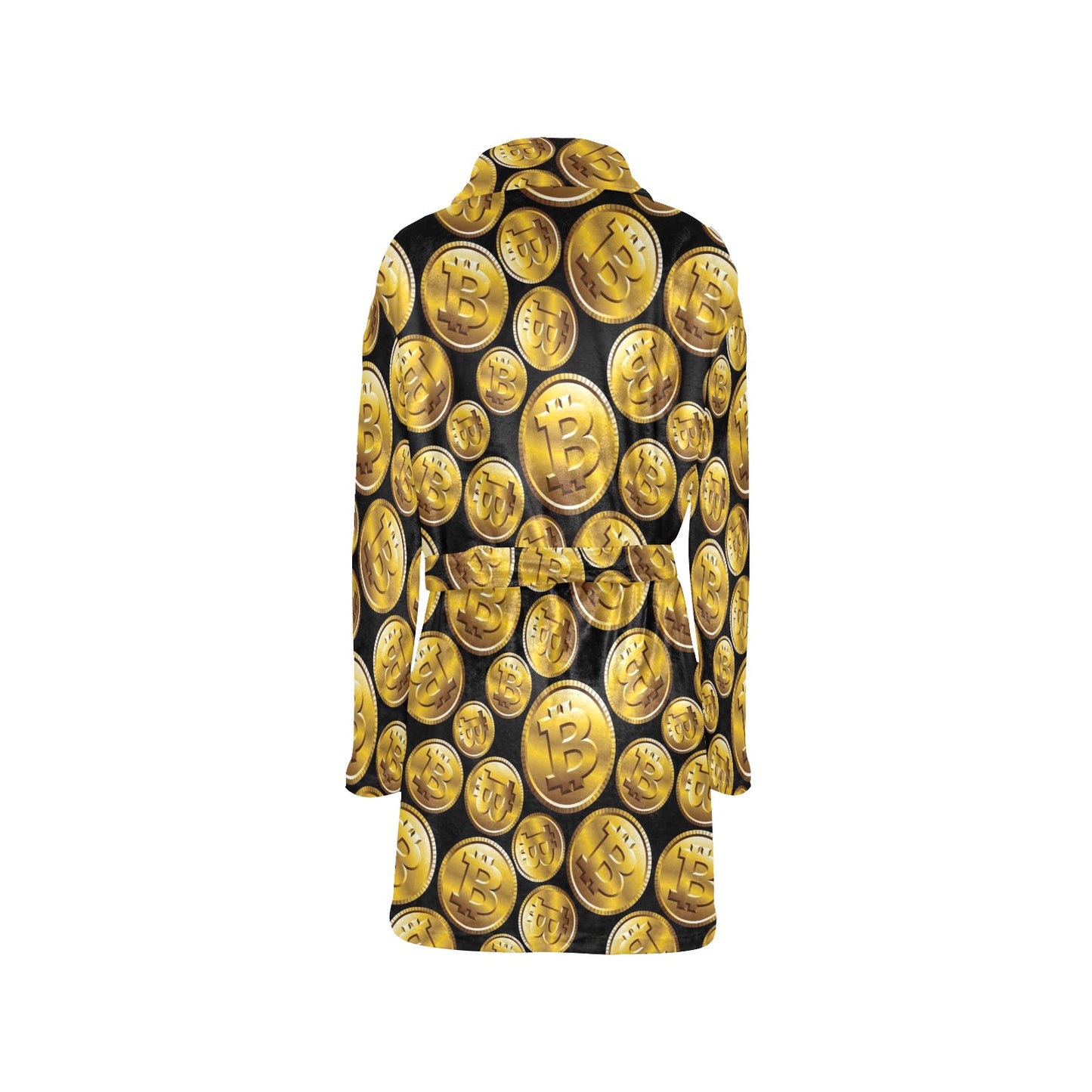 Bitcoin Pattern Print Design DO05 Women's Fleece Robe
