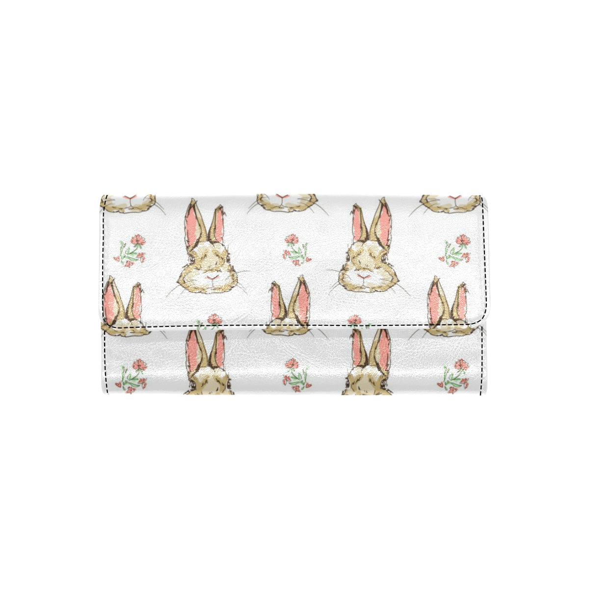 Rabbit Pattern Print Design RB09 Women's Trifold Wallet