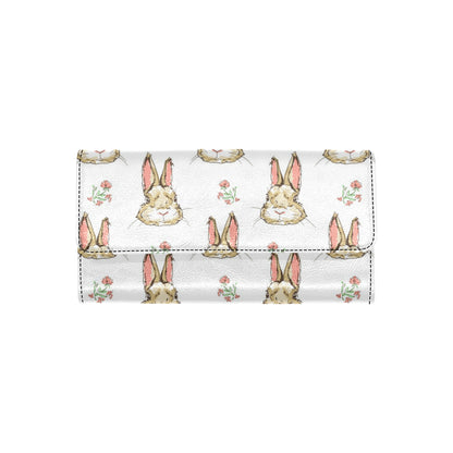 Rabbit Pattern Print Design RB09 Women's Trifold Wallet