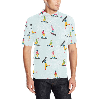 Snowboard Print Design LKS304 Men Polo Shirt