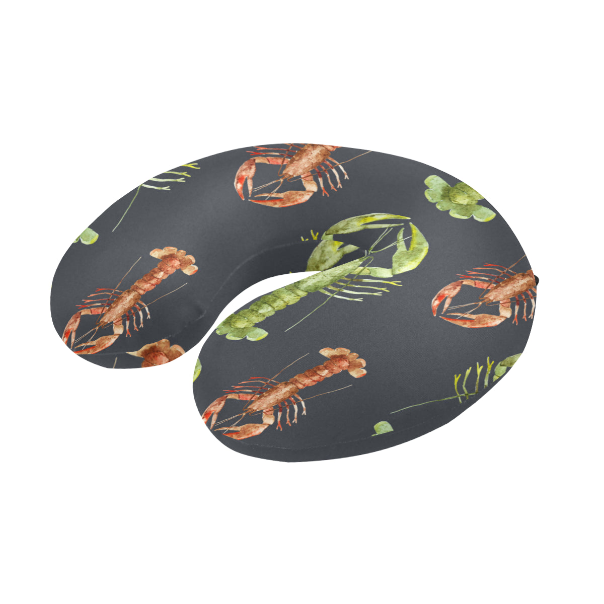 Lobster Pattern Print Design 01 U-Shaped Travel Neck Pillow