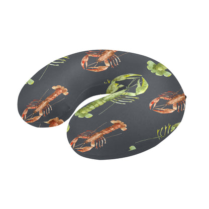 Lobster Pattern Print Design 01 U-Shaped Travel Neck Pillow