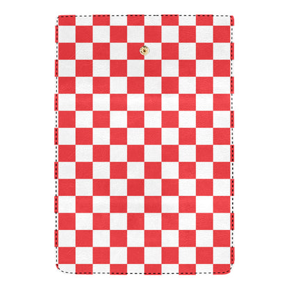 Checkered Red Pattern Print Design 04 Women's Trifold Wallet