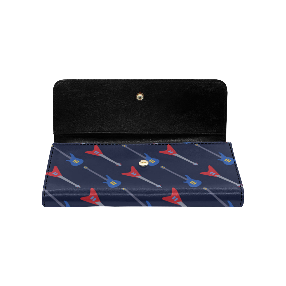 Electric Guitar Pattern Print Design 01 Women's Trifold Wallet