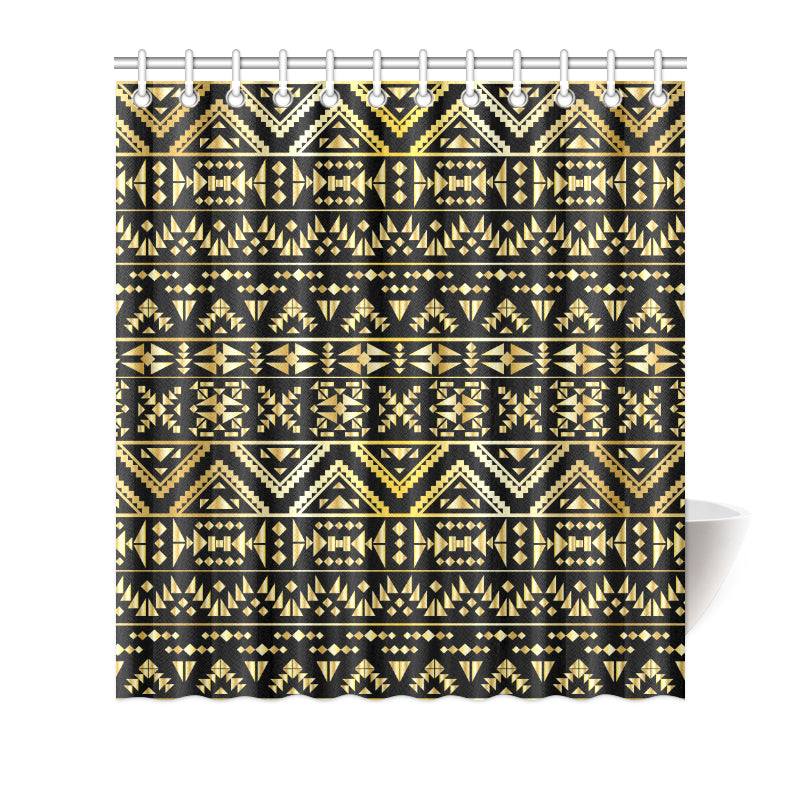 Gold Aztec Tribal Shower Curtain