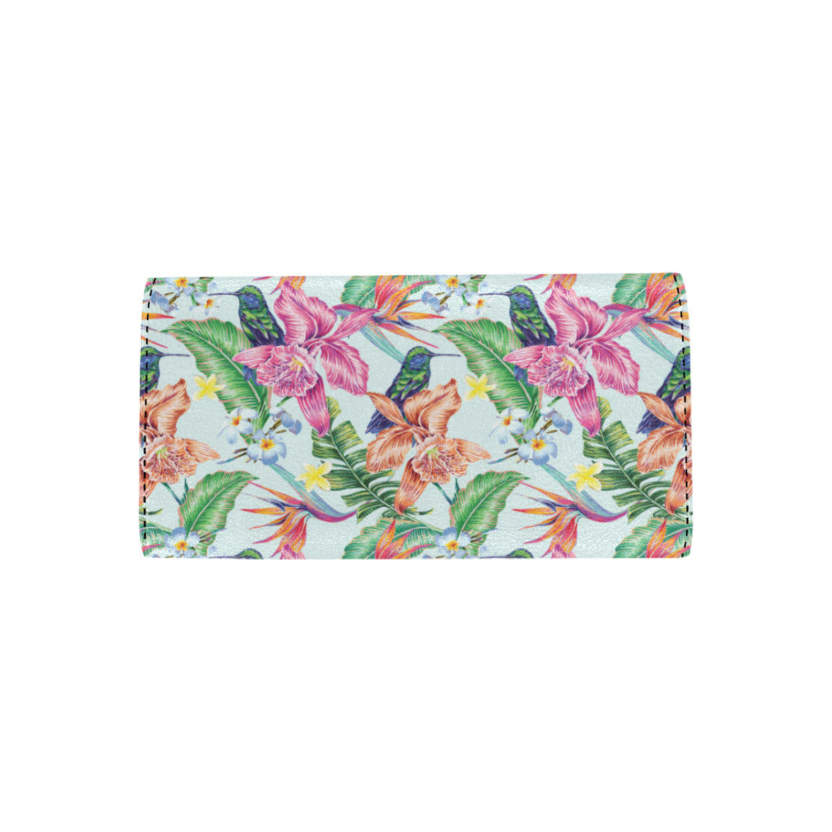 Hummingbird Tropical Pattern Print Design 05 Women's Trifold Wallet