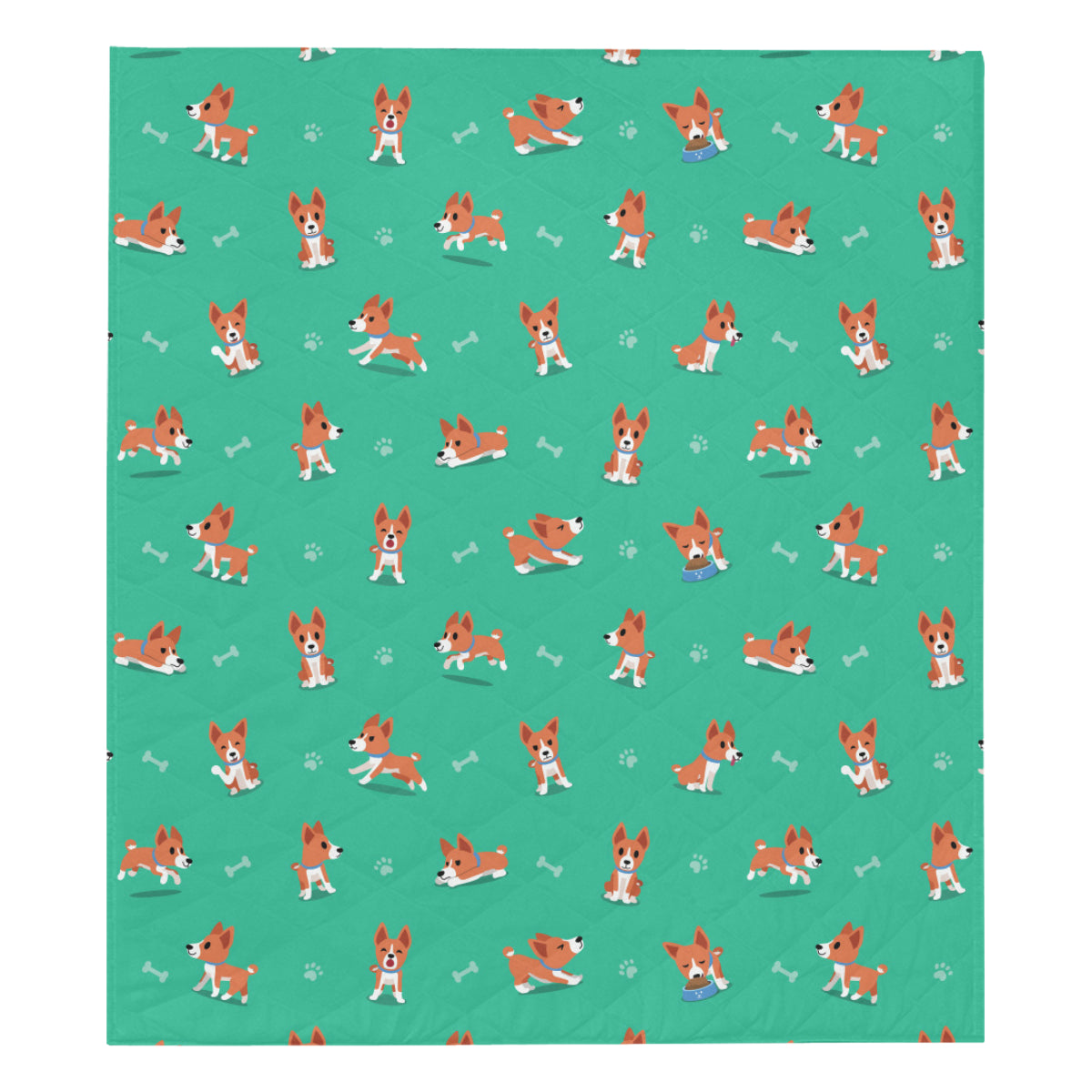 Basenji Pattern Print Design 02 Premium Quilt