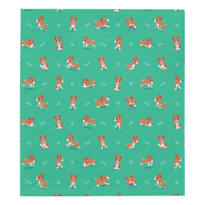 Basenji Pattern Print Design 02 Premium Quilt