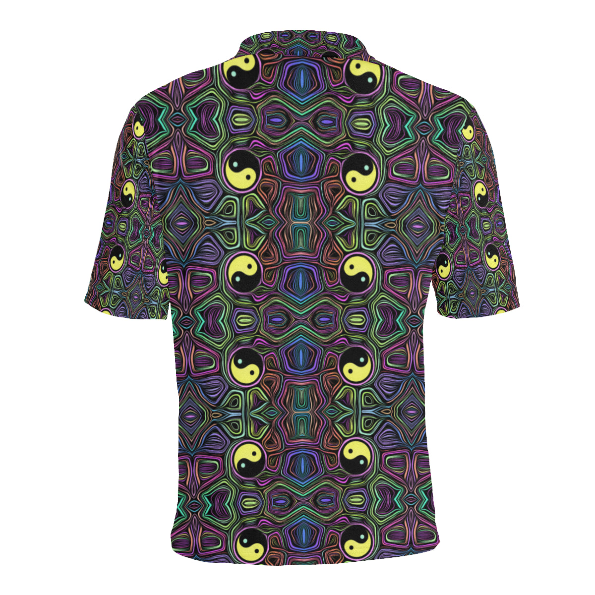 Yin Yang Neon Color Design Print Men Polo Shirt