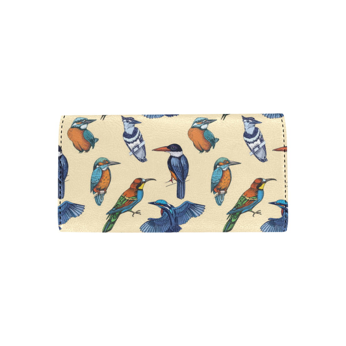 Kingfisher Bird Pattern Print Design 04 Women's Trifold Wallet