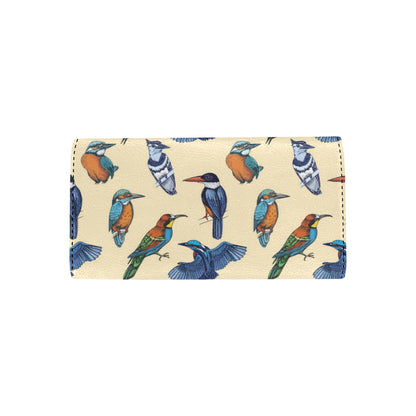 Kingfisher Bird Pattern Print Design 04 Women's Trifold Wallet