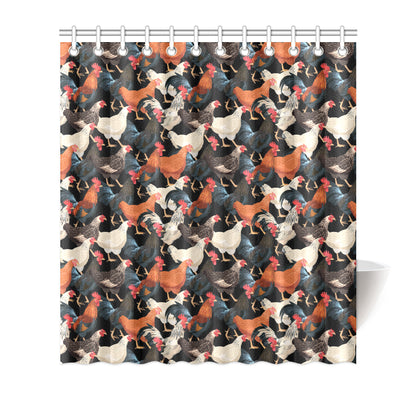 Chicken Print Pattern Shower Curtain