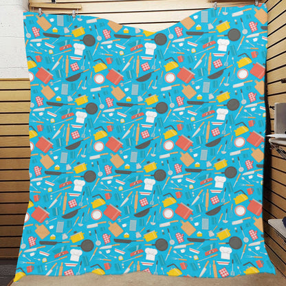 Cooking Kitchen Tools Pattern Print Design 03 Premium Quilt
