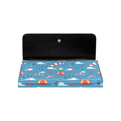 Skydiving Pattern Print Design 03 Women's Trifold Wallet