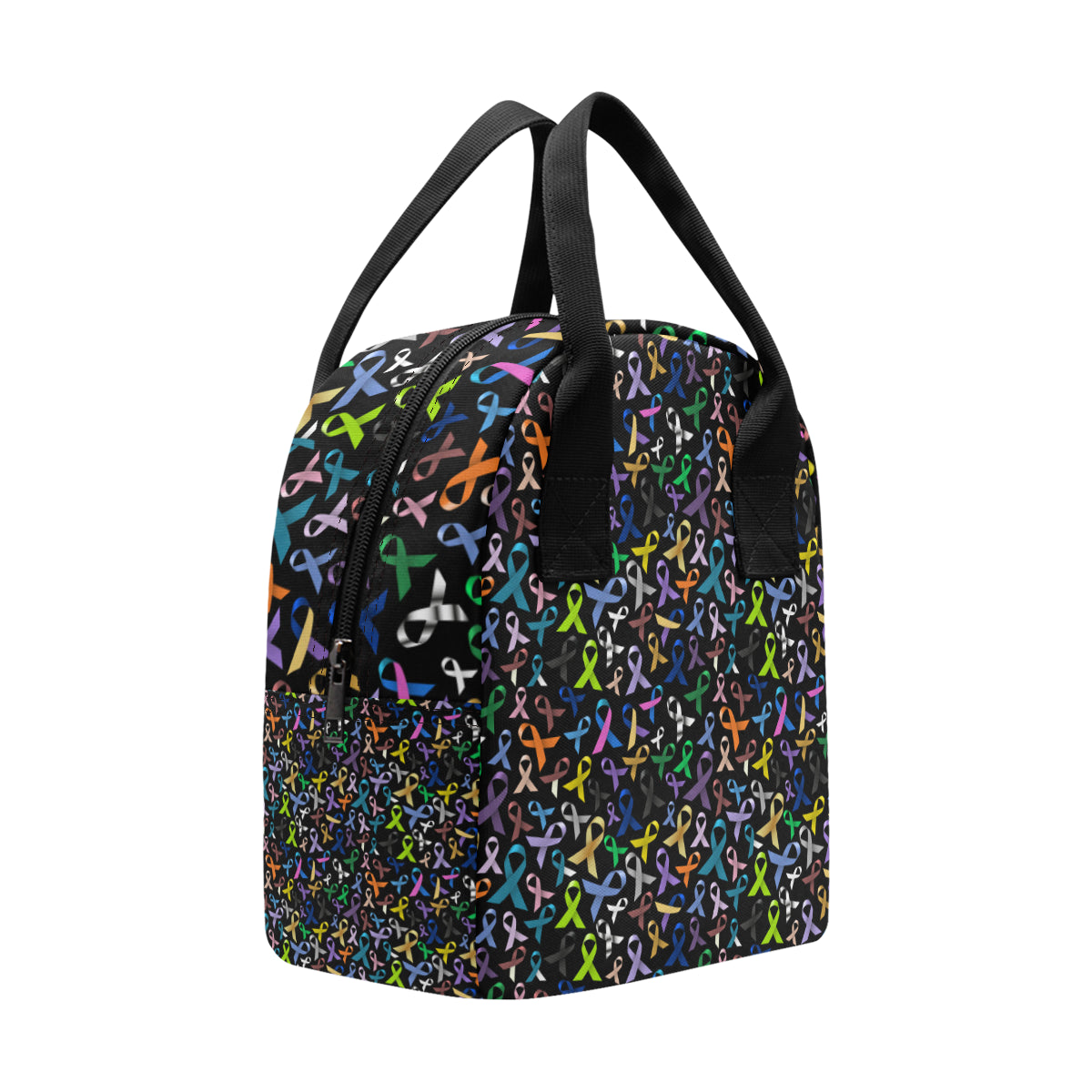 Breast Cancer Awareness Colorful Print Insulated Lunch Bag