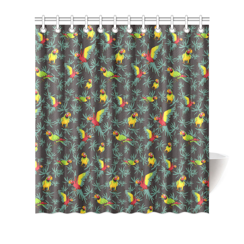 Parrot Themed Print Shower Curtain