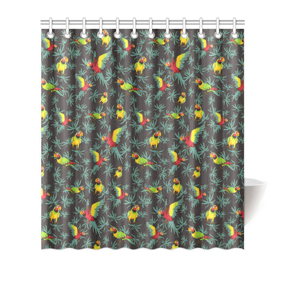 Parrot Themed Print Shower Curtain