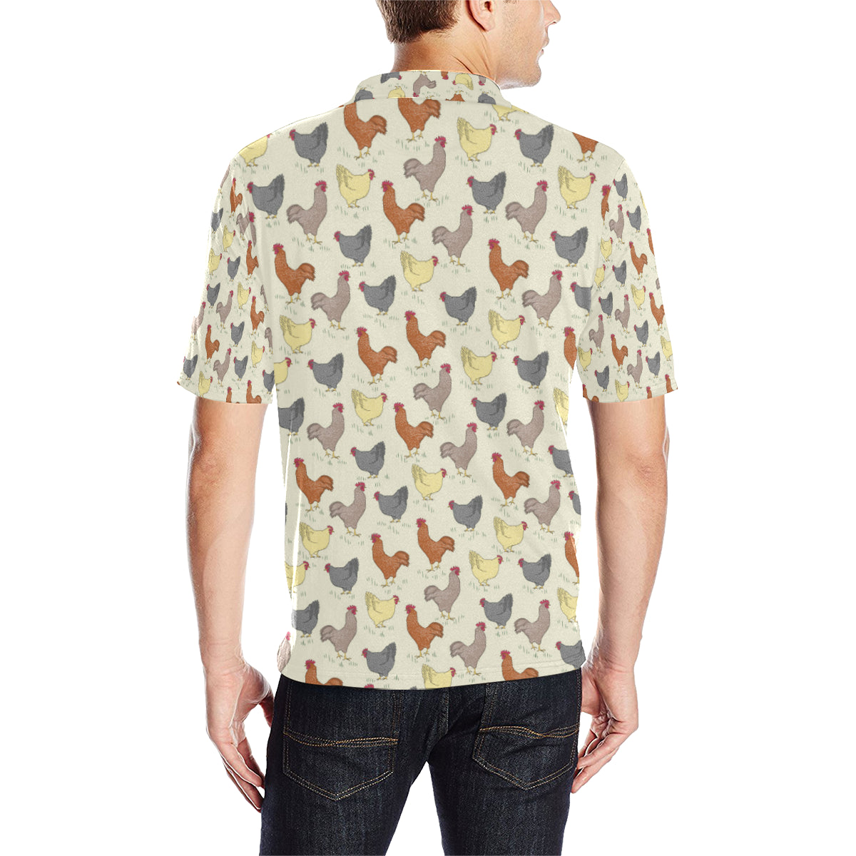 Chicken Pattern Print Design 05 Men Polo Shirt