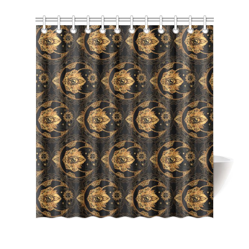 Sun Moon mandala Third eye Shower Curtain