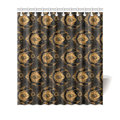 Sun Moon mandala Third eye Shower Curtain