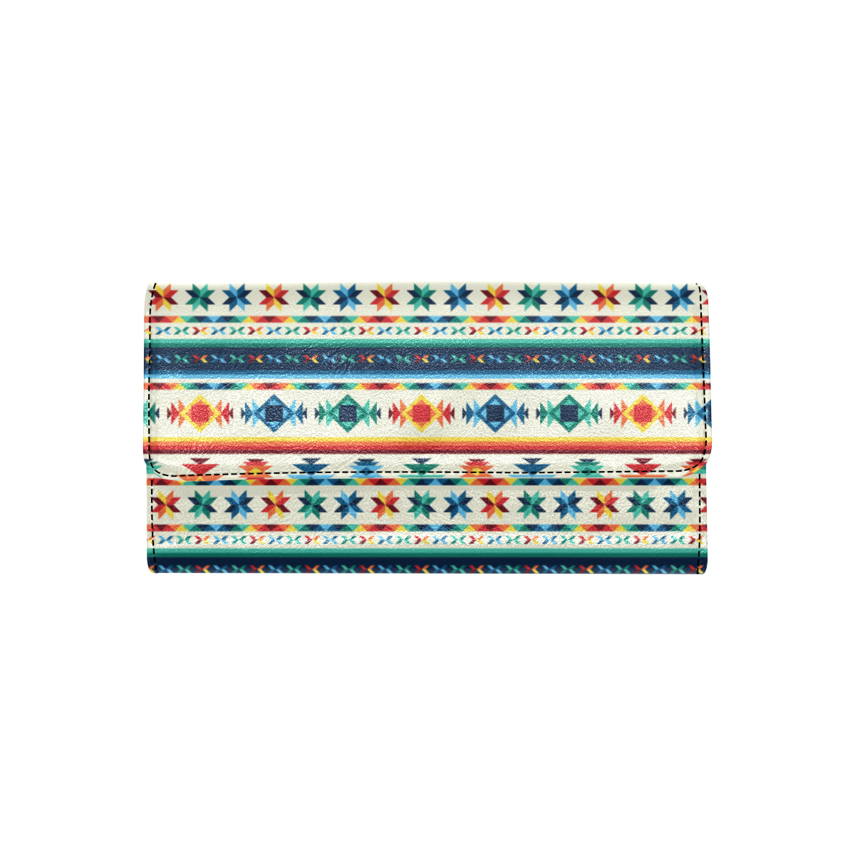 Aztec Pattern Print Design 02 Women's Trifold Wallet