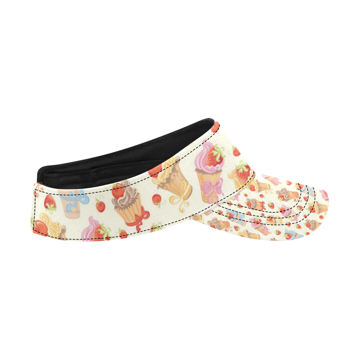 Cupcakes Strawberry Cherry Print Unisex Sun Visor