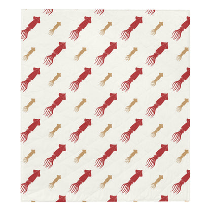 Giant Squid Pattern Print Design 01 Premium Quilt