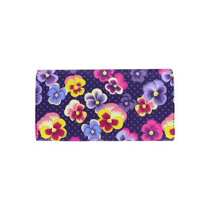 Pansy Pattern Print Design PS04 Women's Trifold Wallet