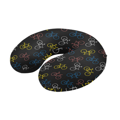 Bicycle Pattern Print Design 03 U-Shaped Travel Neck Pillow