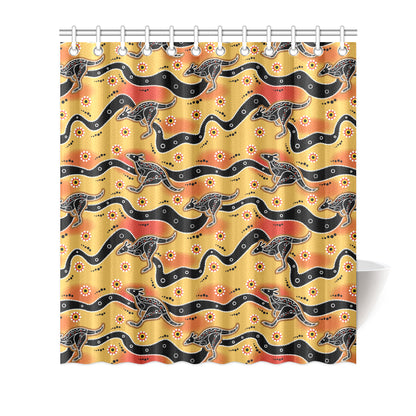 Kangaroos Aboriginal  Pattern Print Design 06 Shower Curtain