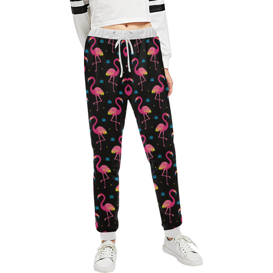 Flamingo Pink Neon Print Pattern Unisex Sweatpants