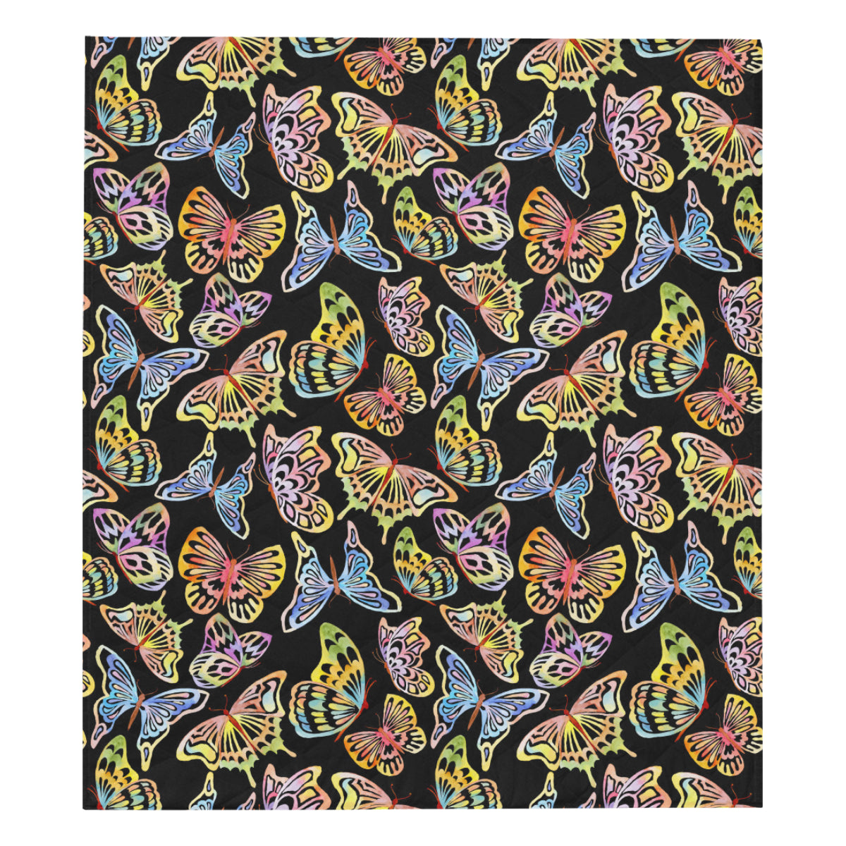 Butterfly Water Color Rainbow Premium Quilt