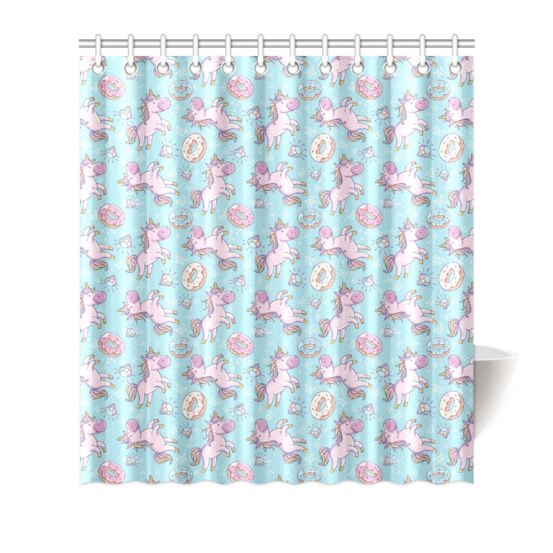Donut Unicorn Pattern Print Design DN016 Shower Curtain