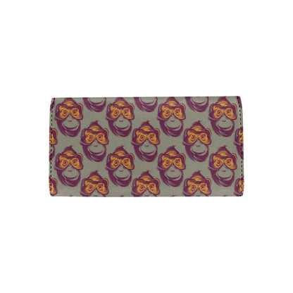 Chimpanzee Pattern Print Design 02 Women's Trifold Wallet