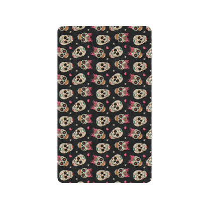 Sugar Skull Pink Bow Themed Print Rubber Doormat