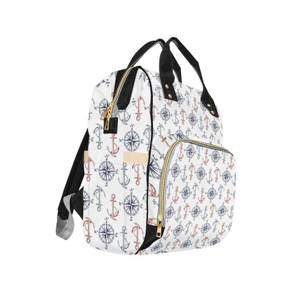 Anchor Pattern Print Design 06 Diaper Bag Backpack
