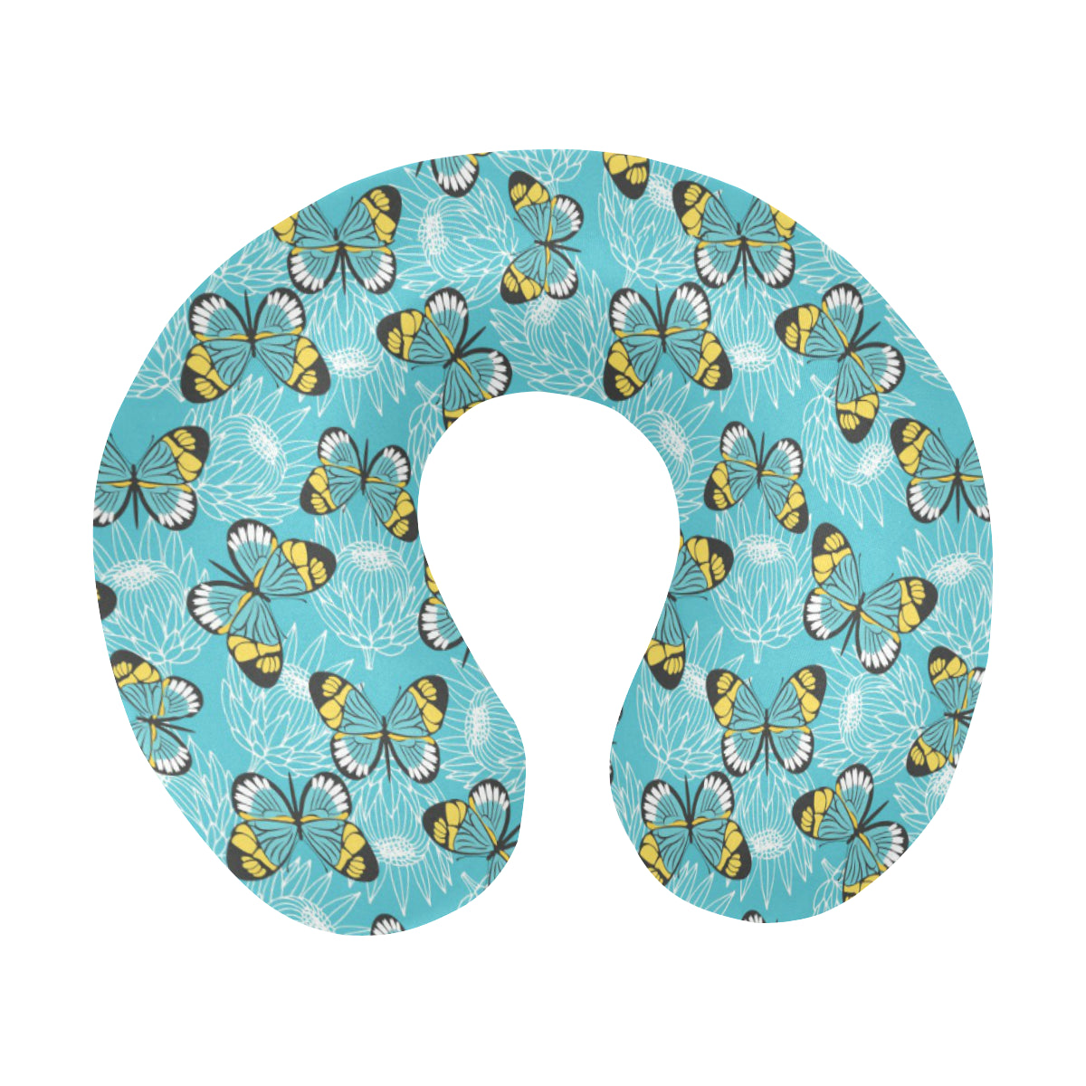 Butterfly Pattern Print Design 010 U-Shaped Travel Neck Pillow