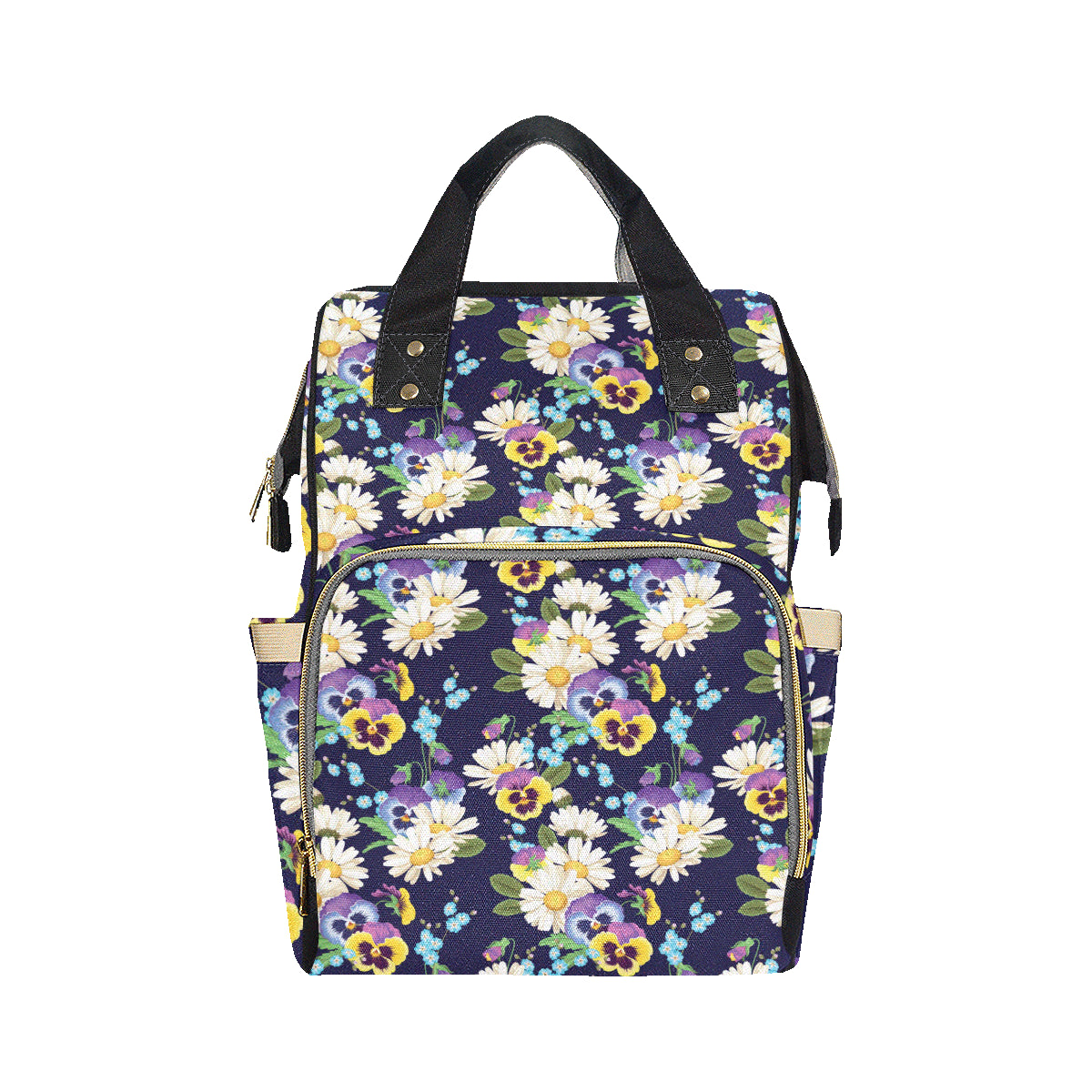 Pansy Pattern Print Design PS03 Diaper Bag Backpack