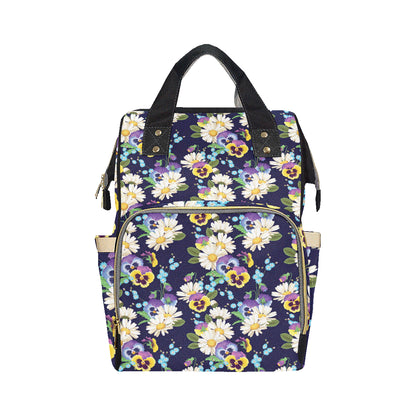 Pansy Pattern Print Design PS03 Diaper Bag Backpack