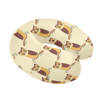 Owl Pattern Print Design A07 U-Shaped Travel Neck Pillow